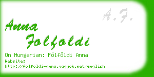 anna folfoldi business card