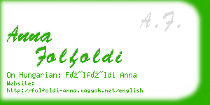 anna folfoldi business card